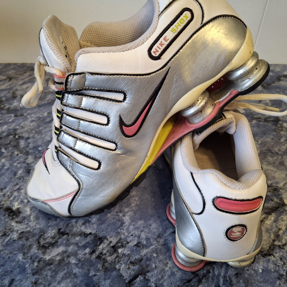 Nike Shox Silver and Pink Sneakers